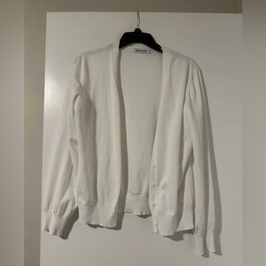 Size XL Grace Karin Chic White Cardigan Button Up Sweater